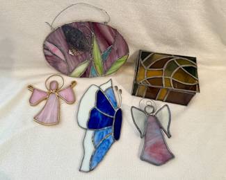 Stained Glass Decor - Angel, Butterfly, Flower, Box