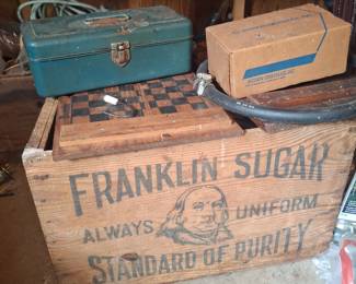 Lots of vintage advertising crates