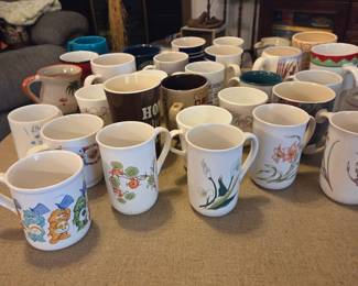 Fun and collectible coffee mugs (Care Bears, Floral, ceramic, melamine)