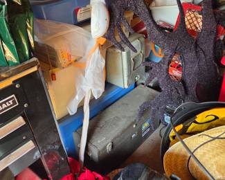 Shed full of machinist tools and tool boxes, general tools, holiday decor and random other unknown treasures.