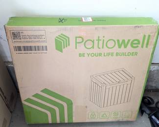 Lot #309 - New in Box 32 Gallon Patiowell Plastic Deck Box - Stylish and Functional Outdoor Organizer