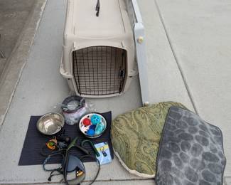 Lot #301 - Pet Carrier with Accessories including Leash, Bed, and Toys