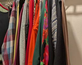 Lot #216 - Women's Size M Long Sleeved Shirts Tops Sweaters, Pants & Skirt - 38 Items