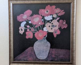 Lot #118 - Large Framed Still Life Painting- Pot Of Flowers by Beverly Jean