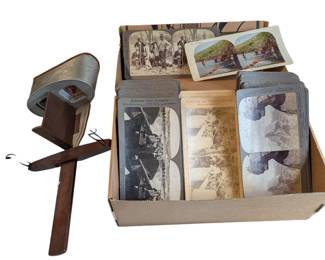 Lot #278 - Vintage 19th Century Stereoscope Viewer with Stereoview Cards