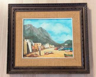 Lot #64 - Original Signed and Framed Landscape Oil Painting Marina Grande Capri Italy