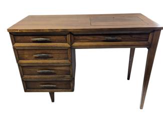 Lot #289 - Mid-Century Wooden Sewing Desk Cabinet