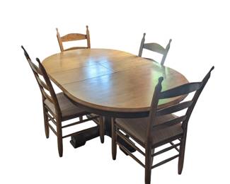 Lot #25 - Vintage Wooden Dining Table and 4 Chairs Set