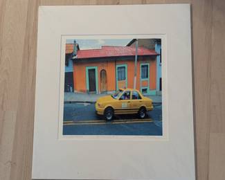 Lot #71 - "Yellow Cab #2" by Gene Taylor Framed Photograph Art From Ecuador