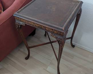 Lot #120 - Antique Carved Mahogany Side Table