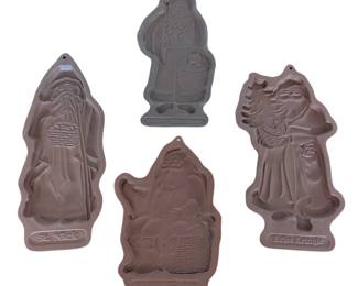 Lot #333 - Vintage Longaberger Pottery Christmas Santa Molds Set