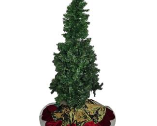 Lot #255 - 6ft Pre-Lit Artificial Christmas Tree with Decorative Tree Skirt