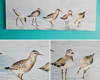 Lot #140 - Shorebird Canvas Wall Art Painting.