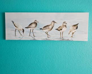 Lot #140 - Shorebird Canvas Wall Art Painting.