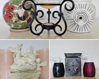 Lot #194 - Partylite Ariana Fountain, Scentsy Wax Warmers, Costa Rica Luminary Candle Holder and More