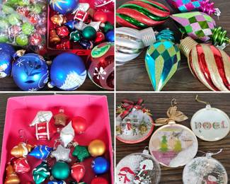 Lot #244 - Vintage Christmas Ornament Bauble Lot From Miniature to Giant