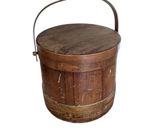 Lot #326 - Antique Firkin with R.H. Macys & Co. Cotton Felt Tag Including 1c Inspection Tax Stamp
