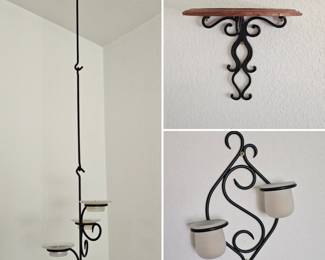 Lot #169 - Candle Holders and Wall Shelf Set
