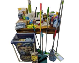 Lot #291 - Cleaning Supplies and Tools - Mops, Brooms, and More