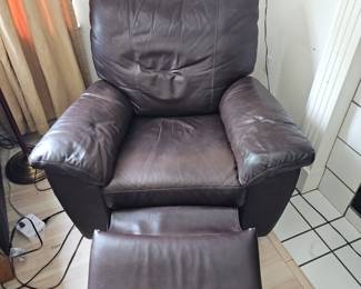 Lot #2 - Ikea Vreta Faux Leather Armchair Swivel Recliner