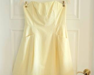 Lilly Pulitzer Yellow Seersucker Strapless Dress