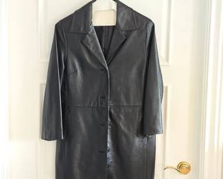 Charles Klein Leather Trench Coat