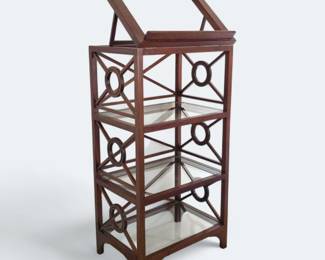 Selamat Designs Mahogany and Glass Etagere