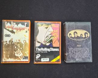 Led Zeppelin, The Rolling Stones and Beatles Cassettes
