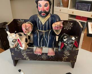 Mexican folk art.  Saint of the cows.