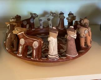 Peru Folk Art Cows and People in a circle