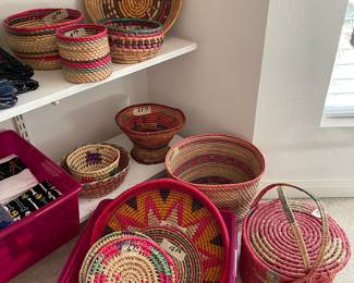 Selection of hand made Mexican baskets 