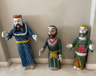 Three Mexican Folk Art figures.