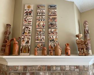 Items over fireplace 