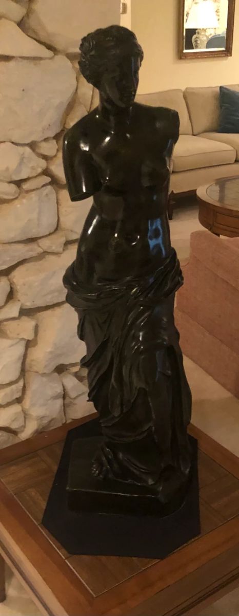 Vintage Bronze Venus sculpture.  Originating in Edinburgh Scottland, it was purchased from an antique dealer in New Orleans in the early 1960's.  