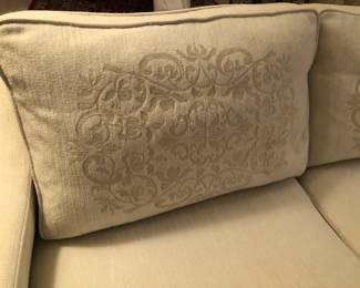 Detail of Rway curved sofa cushion.