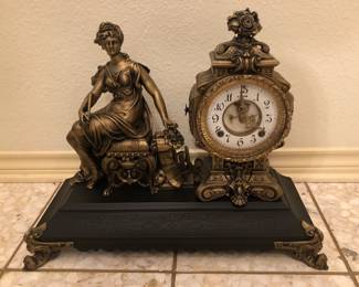 Antique Ansonia Figural Mantel Clock