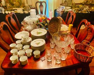 Christmas China, along with several punch Bowls and corning ware