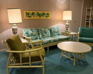 MID-CENTURY RATTAN FURNITURE