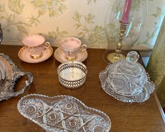 JUST THE BEGINNING OF STUNNING CUT GLASS SERVING PIECES