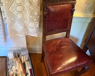 Antique Dining Chairs & Candles