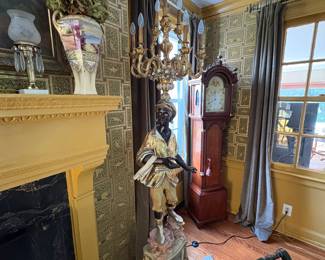 Antique Blackamoor Candelabra Lamps 