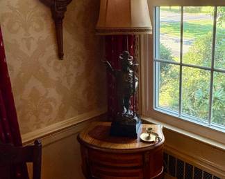 Antique Blackamoor Lamp & Barometer