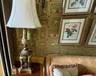 Chippendale Side Tables & Antique Lamps 