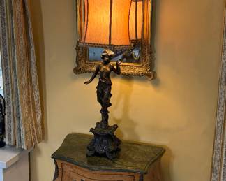 Antique Mirrors & Bronze Lamps 