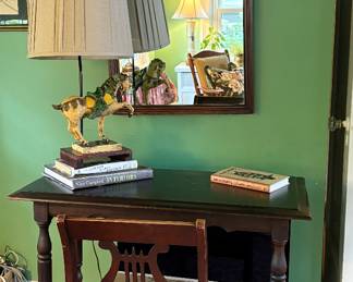 Antique Chinese Lamp & Mirror 