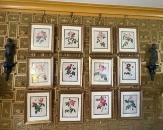 Bronze Wall Sculptures & Framed Botanical Prints 