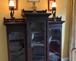 Antique Victorian Walnut Bookcase 