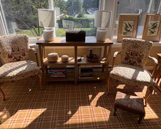 Bookcase & Antique Chairs 