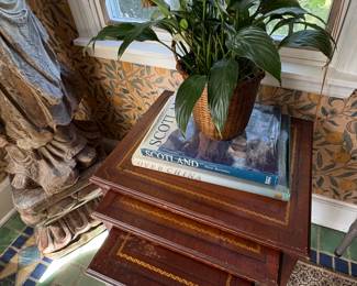 Vintage Leather Top Nesting Tables 