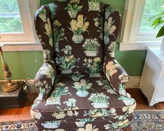 Botanical Print Wing Chair 